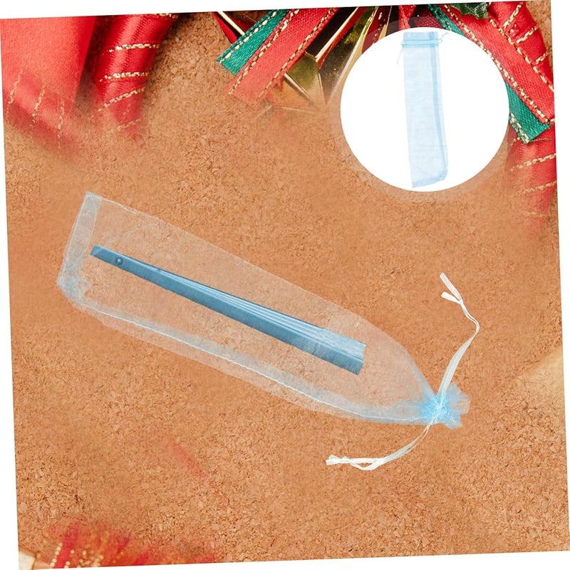 Organza Drawstring Bags 20Pcs For Wedding Party Fan Storage Lightweight Sheer White - Image 3